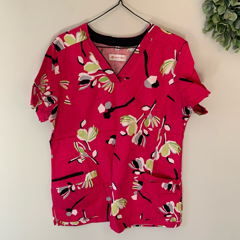 Hot pink scrub top